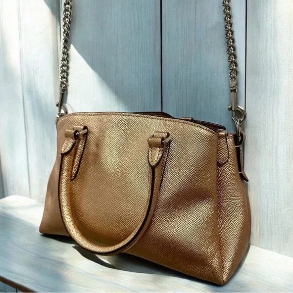 Coach #F29665 Mini Sage Carryall Satchel Handbag Rose Gold - Picture 5 of 14